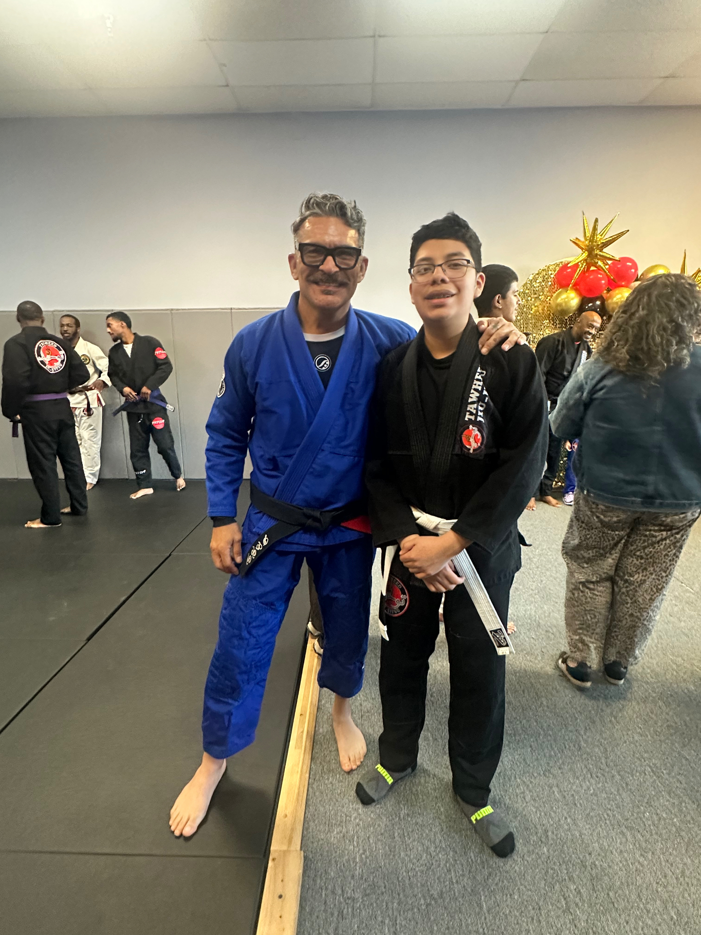 Students on the training mats